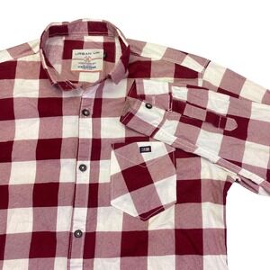 Urban Up Men's Long Sleeve Buffalo Check Plaid Button Up Shirt Size XL